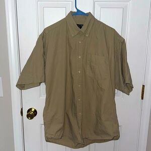 Horizon Menswear Beige, Short-sleeved Button-down Shirt Size Large